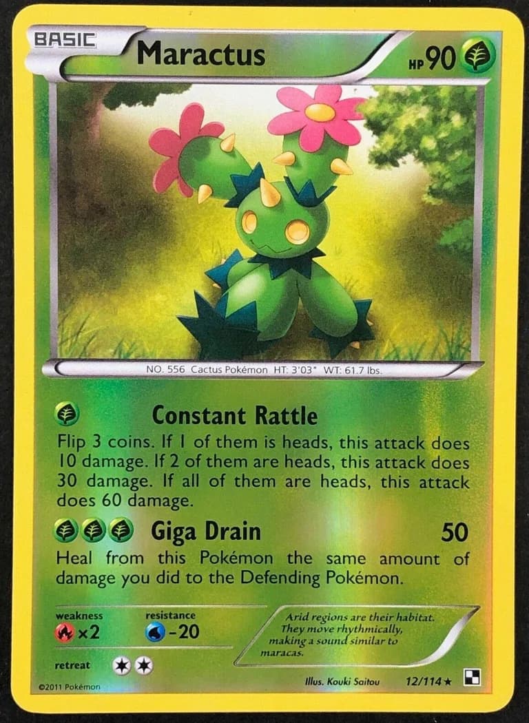 Maractus reverse holo card front, Black & White 12/114