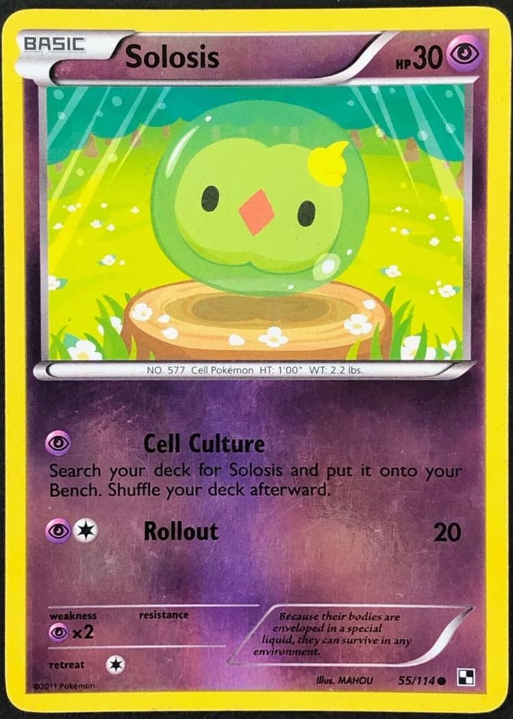 Solosis reverse holo card front, Black & White 55/114
