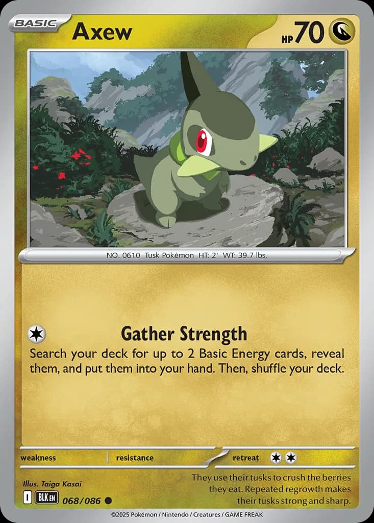 Black Bolt Axew card front, 68/86