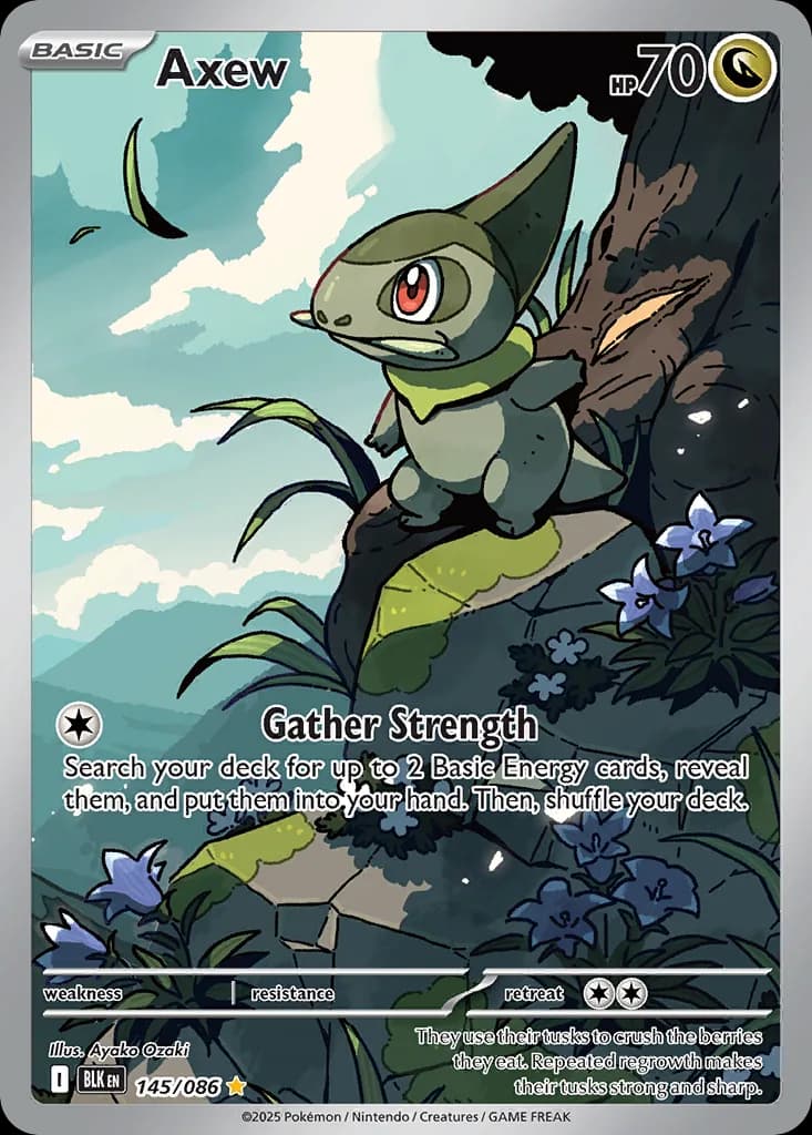 Black Bolt Axew card front, 145/86