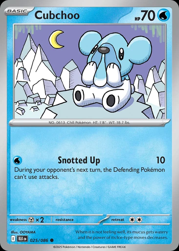Black Bolt Cubchoo card front, 25/86