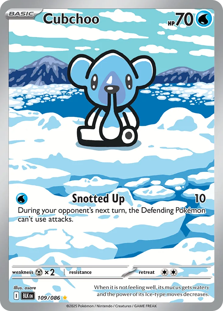 Black Bolt Cubchoo card front, 109/86