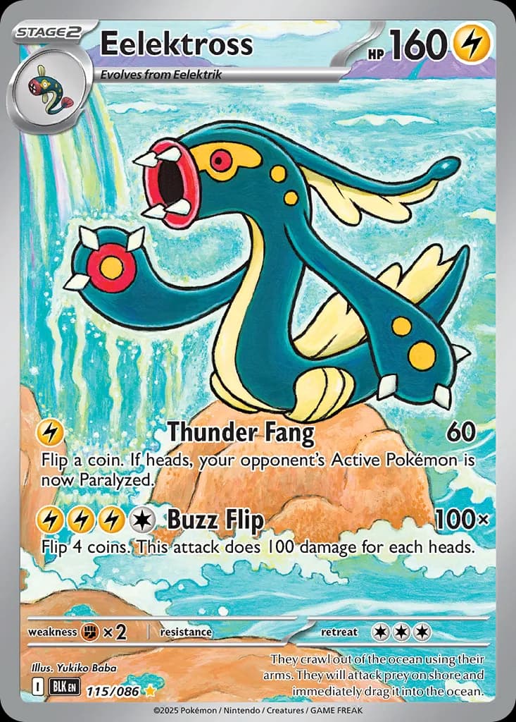 Black Bolt Eelektross card front, 115/86