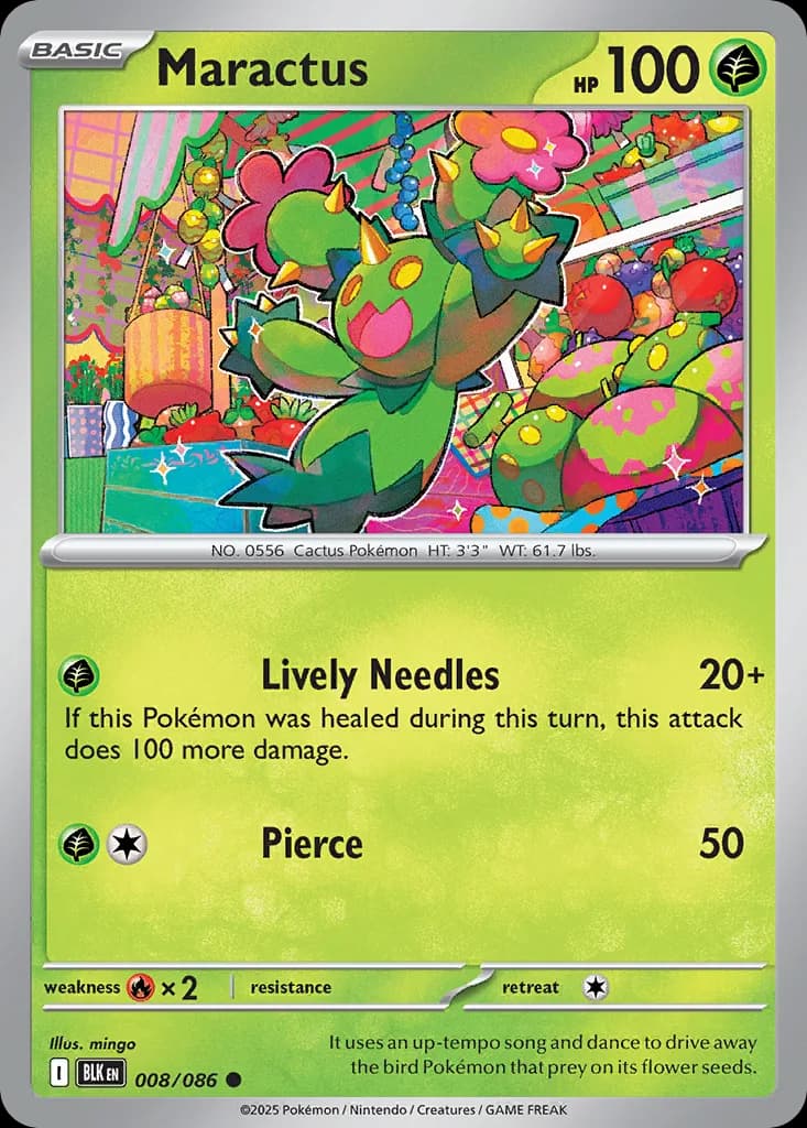 Black Bolt Maractus card front, 8/86