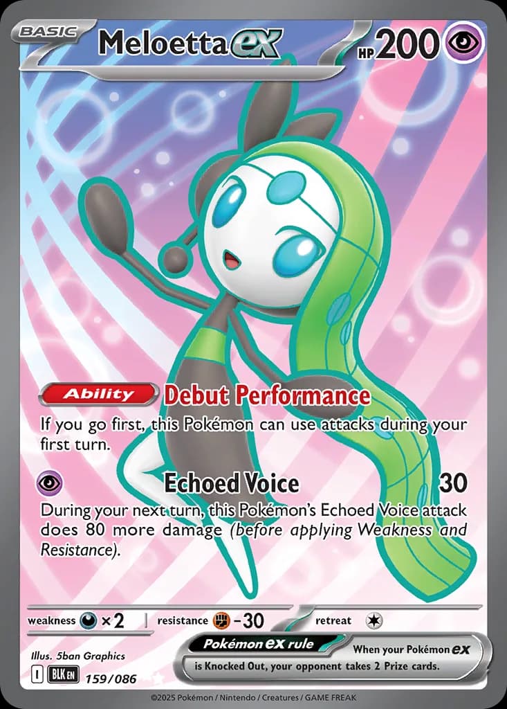 Black Bolt Meloetta ex card front, 159/86