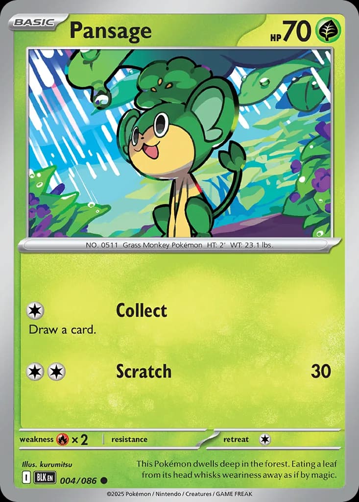 Black Bolt Pansage card front, 4/86
