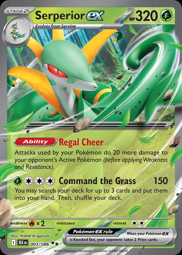 Serperior ex card front, Black Bolt 3/86
