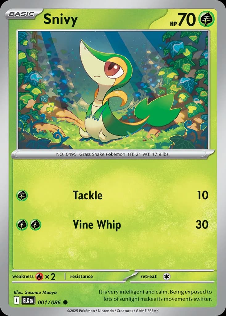 Black Bolt Snivy card front, 1/86