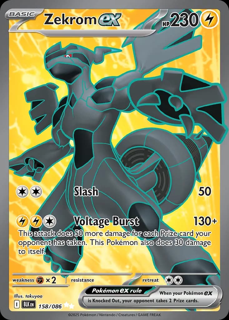 Zekrom ex card front, Black Bolt 158/86