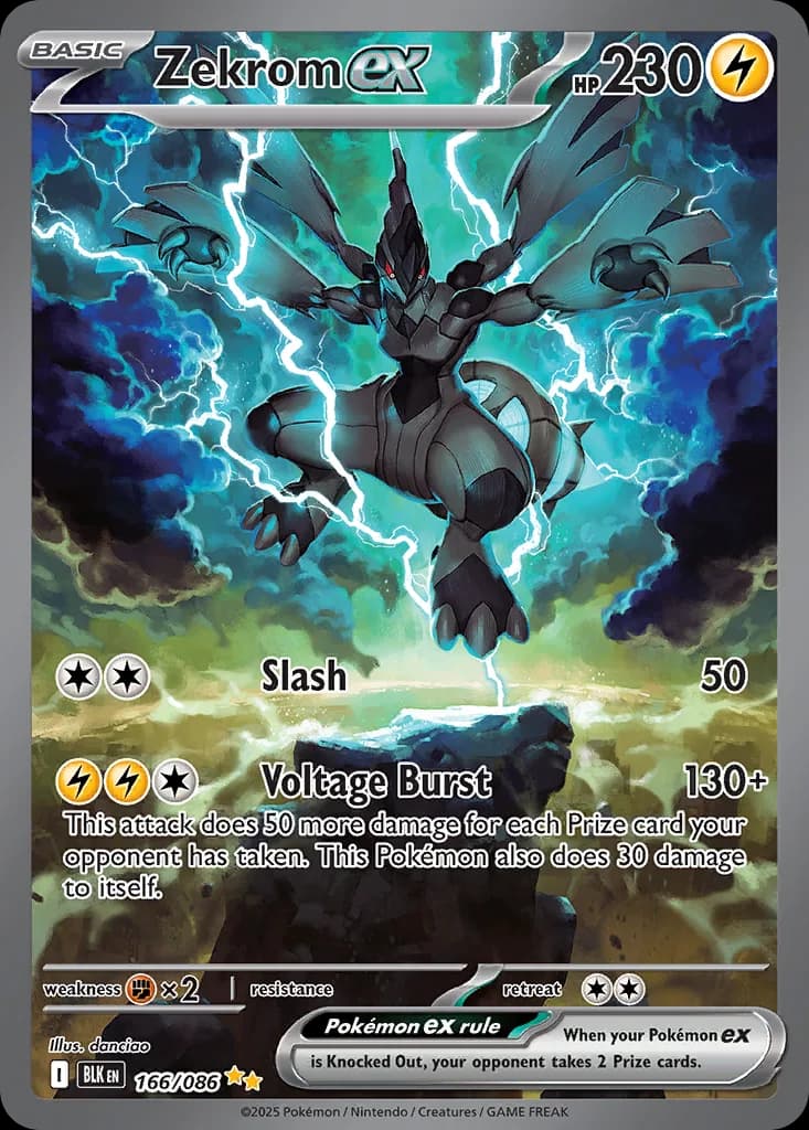Zekrom ex card front, Black Bolt 166/86