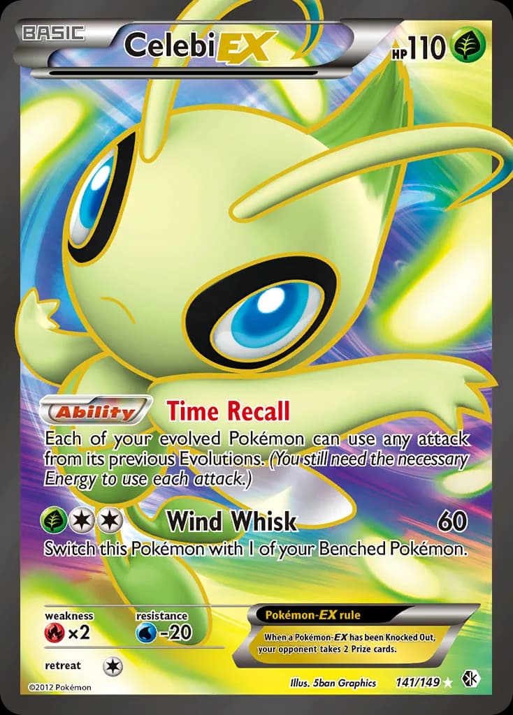 Celebi-EX card front, Boundaries Crossed 141/149