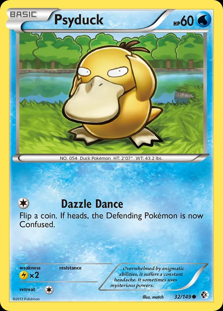 Psyduck card front, Boundaries Crossed 32/149