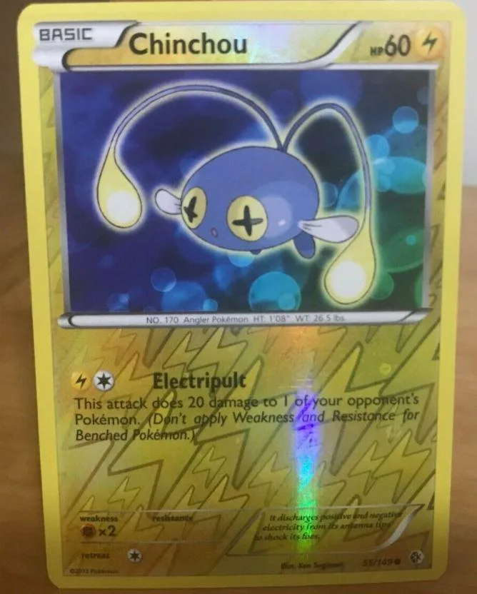 Chinchou reverse holo card front, Boundaries Crossed 55/149