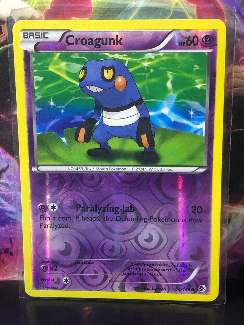 Croagunk reverse holo card front, Boundaries Crossed 64/149