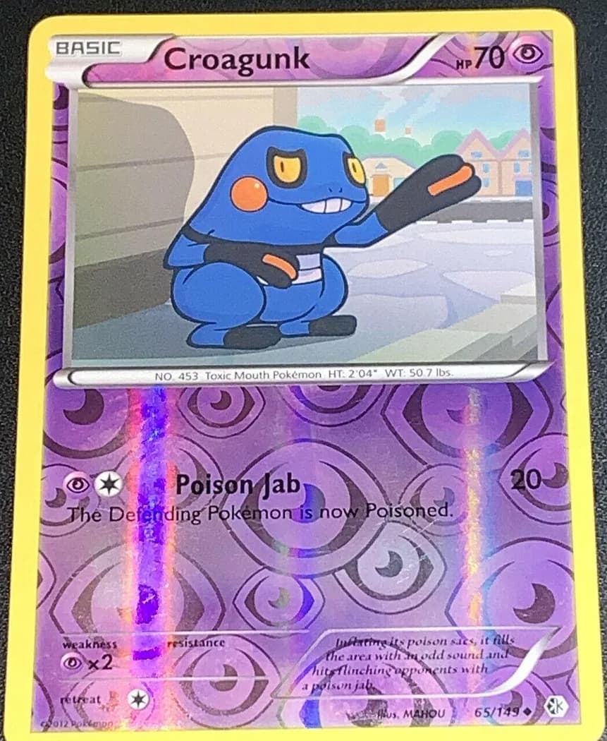 Croagunk reverse holo card front, Boundaries Crossed 65/149