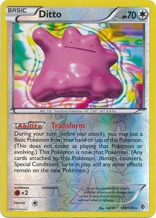 Ditto reverse holo card front, Boundaries Crossed 108/149