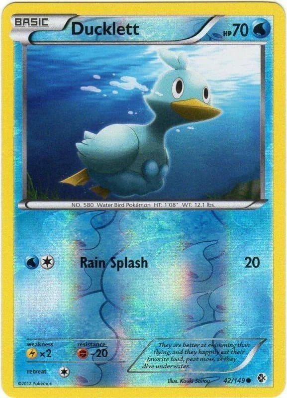 Ducklett reverse holo card front, Boundaries Crossed 42/149