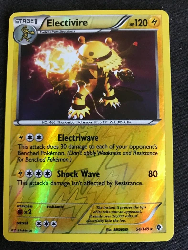 Electivire reverse holo card front, Boundaries Crossed 54/149