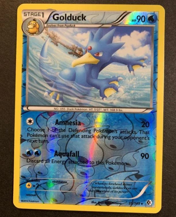 Golduck reverse holo card front, Boundaries Crossed 35/149