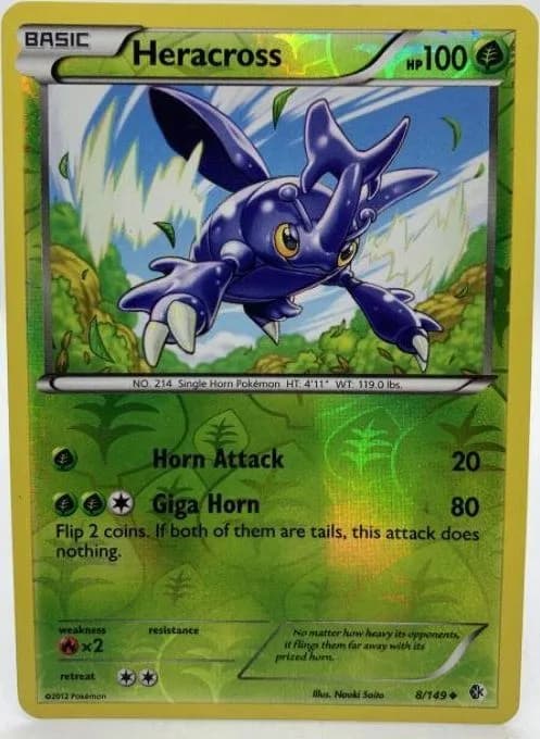 Heracross reverse holo card front, Boundaries Crossed 8/149