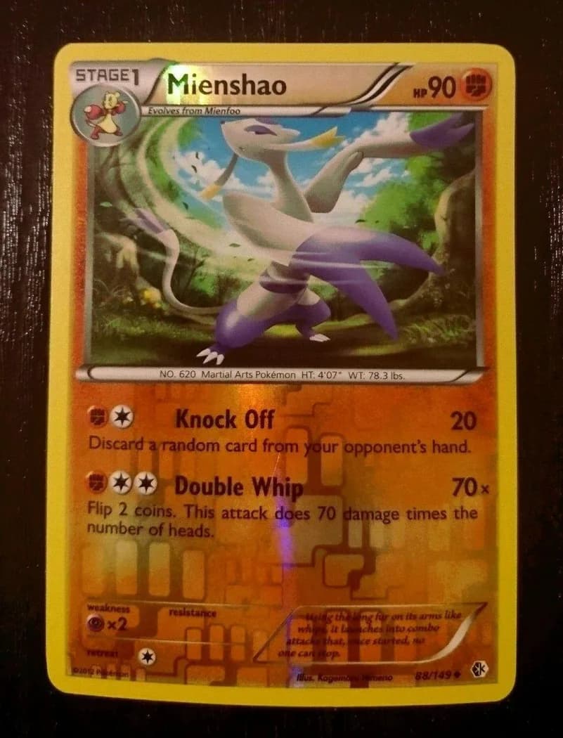 Mienshao reverse holo card front, Boundaries Crossed 88/149