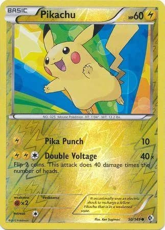 Boundaries Crossed Pikachu reverse holo card front, 50/149