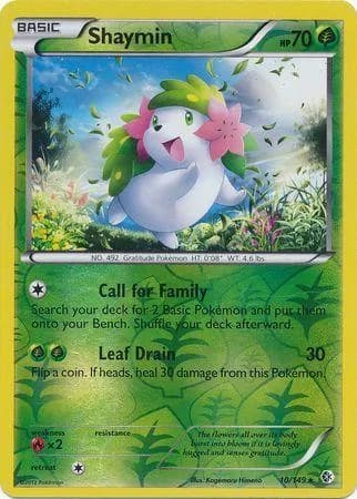 Shaymin reverse holo card front, Boundaries Crossed 10/149