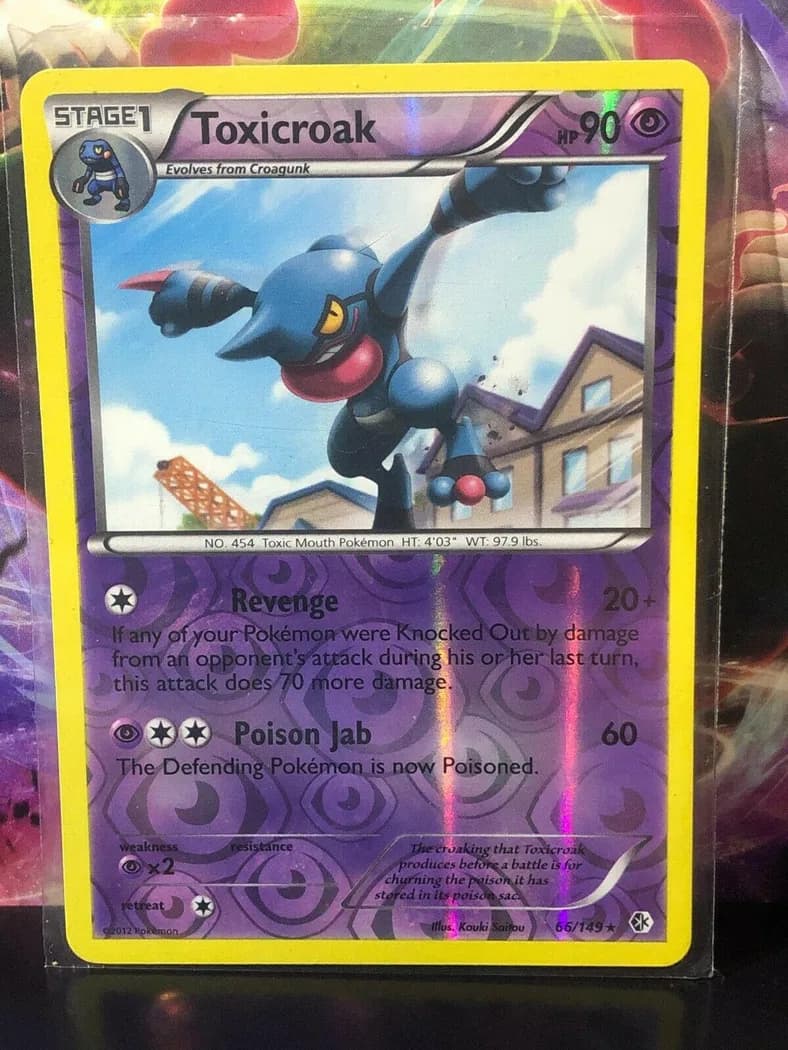 Toxicroak reverse holo card front, Boundaries Crossed 66/149