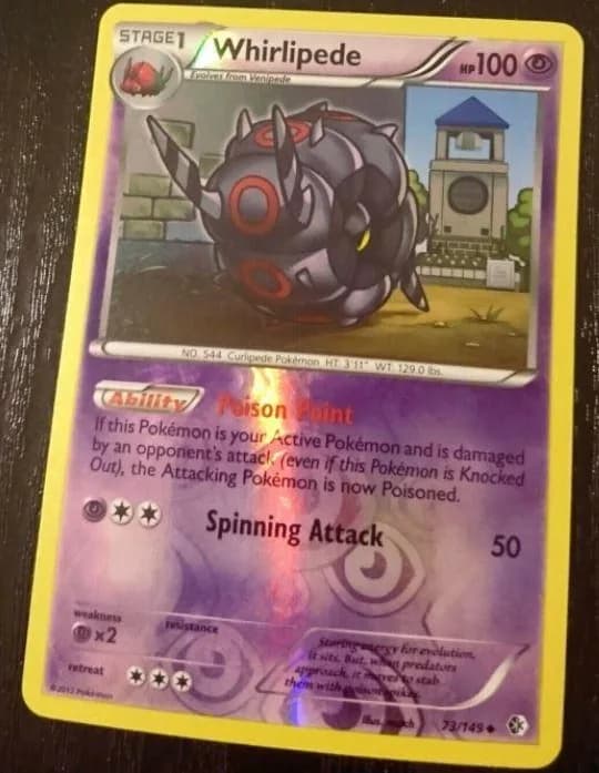 Whirlipede reverse holo card front, Boundaries Crossed 73/149