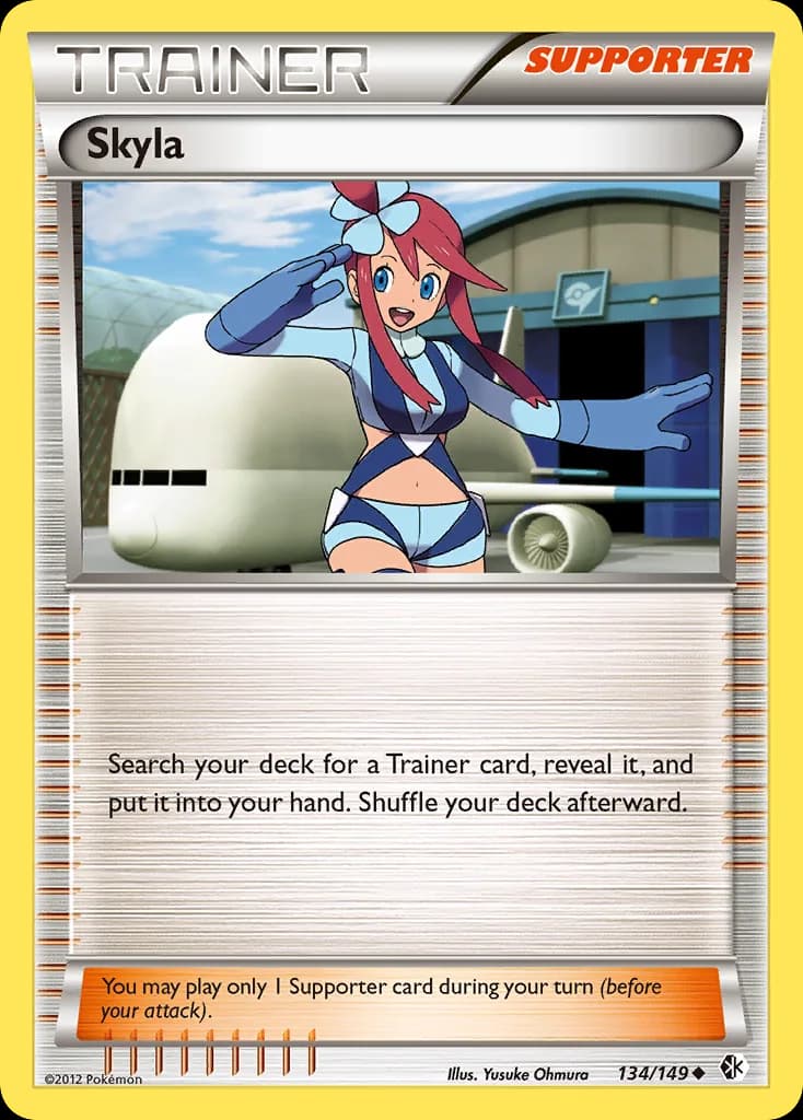 Skyla, Boundaries Crossed 134/149, English non-holo base-card reference; reverse-holo finish is not shown