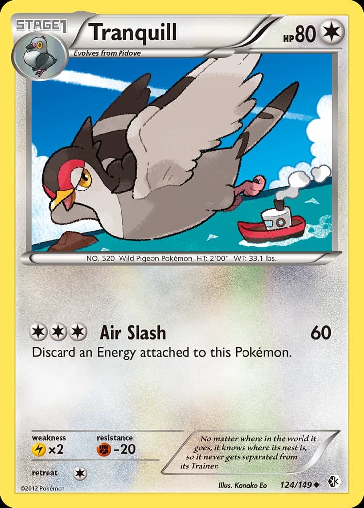 Tranquill, Boundaries Crossed 124/149, English non-holo base-card reference; reverse-holo finish is not shown