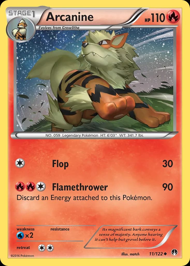 Arcanine card front, BREAKpoint 11/122