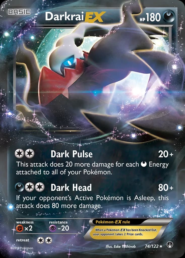 Darkrai-EX card front, BREAKpoint 74/122