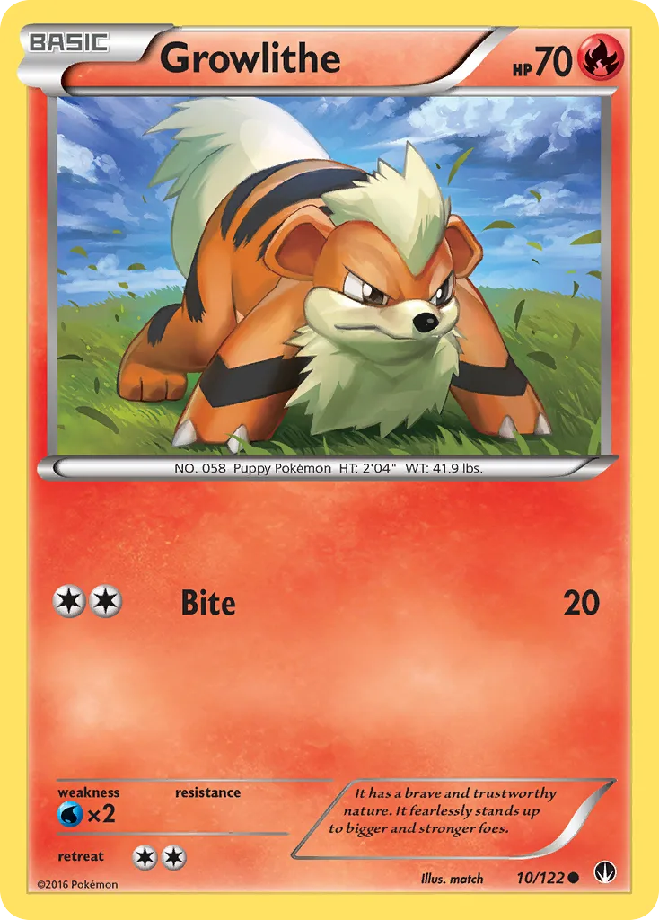 BREAKpoint Growlithe card front, 10/122