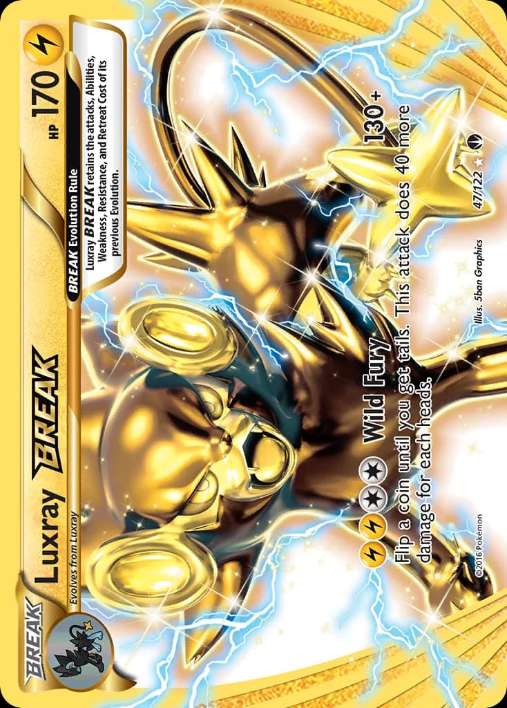 Luxray BREAK card front, BREAKpoint 47/122