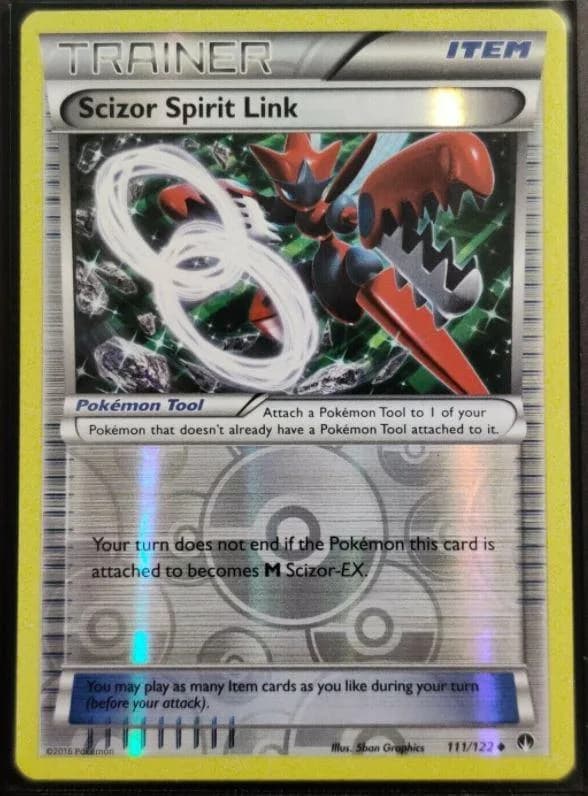 Scizor Spirit Link reverse holo card front, BREAKpoint 111/122