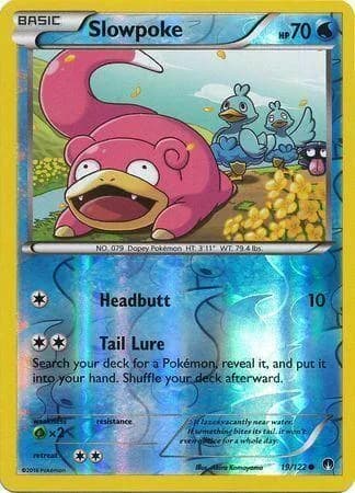 Slowpoke reverse holo card front, BREAKpoint 19/122