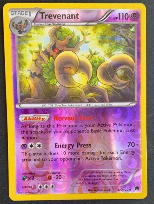 Trevenant reverse holo card front, BREAKpoint 65/122