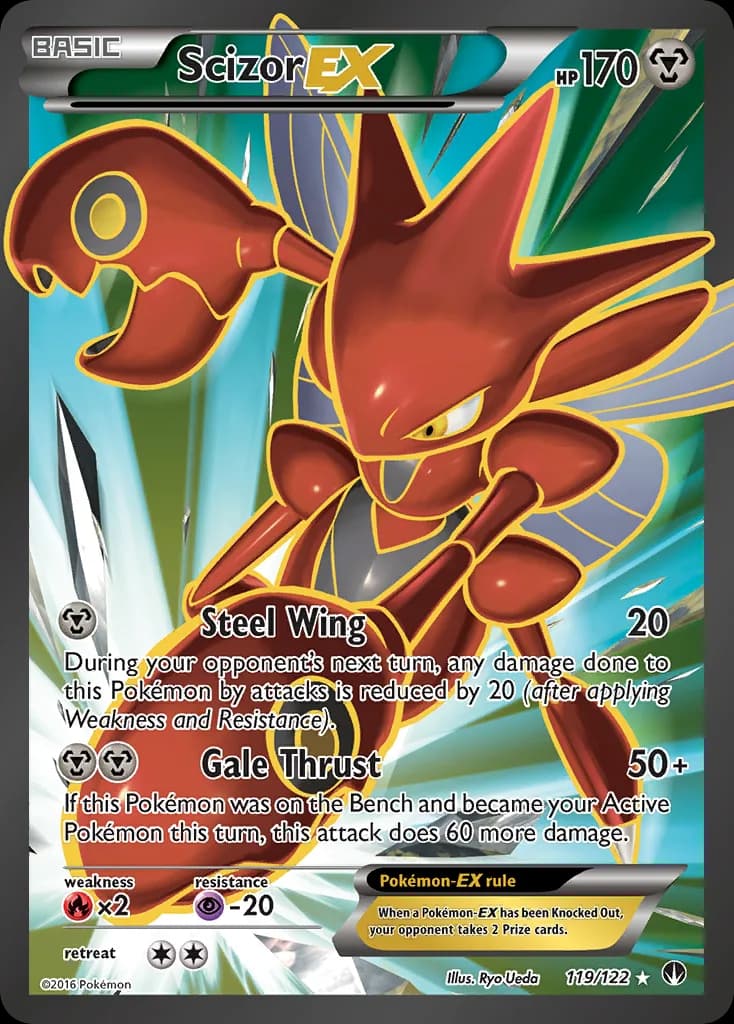 Scizor-EX card front, BREAKpoint 119/122