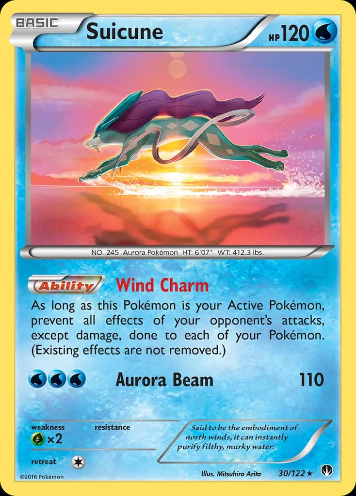 Suicune card front, BREAKpoint 30/122