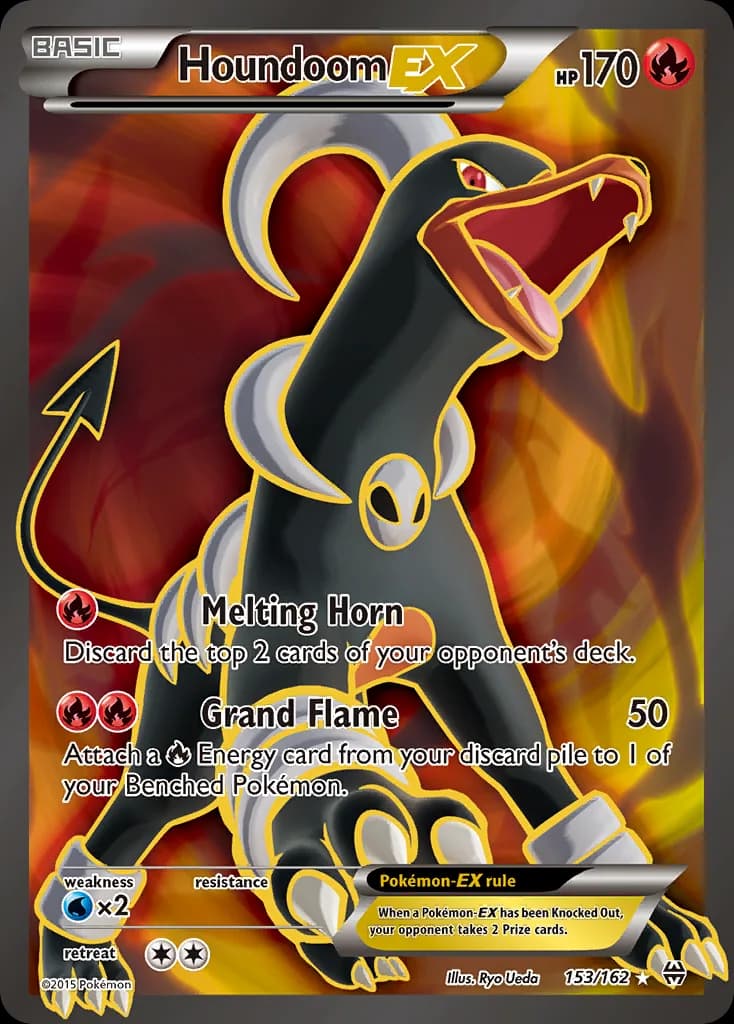Houndoom-EX card front, BREAKthrough 153/162