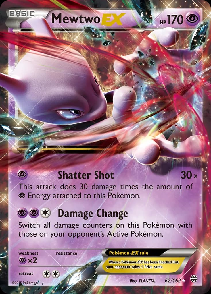 Mewtwo-EX card front, BREAKthrough 62/162