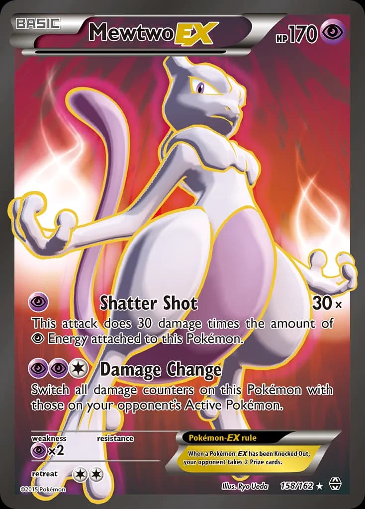 Mewtwo-EX card front, BREAKthrough 158/162