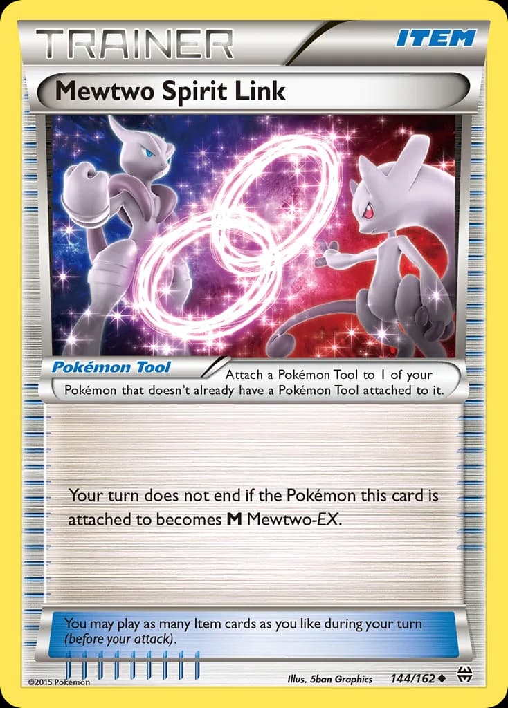 Mewtwo Spirit Link card front, BREAKthrough 144/162