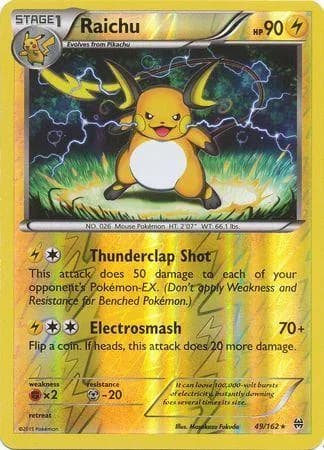 Raichu reverse holo card front, BREAKthrough 49/162