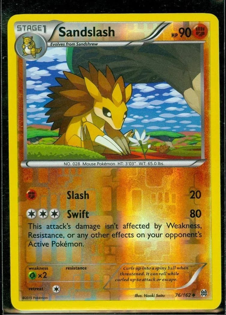 Sandslash reverse holo card front, BREAKthrough 76/162