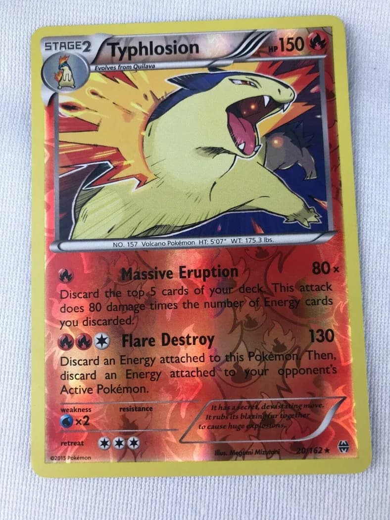 Typhlosion reverse holo card front, BREAKthrough 20/162