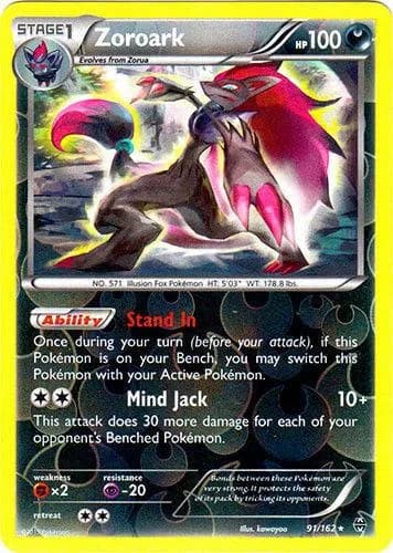 Zoroark reverse holo card front, BREAKthrough 91/162