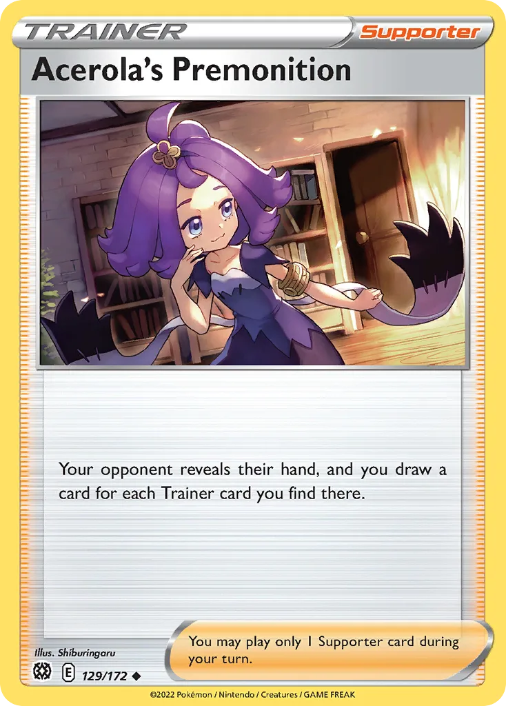 Brilliant Stars Acerola's Premonition card front, 129/172