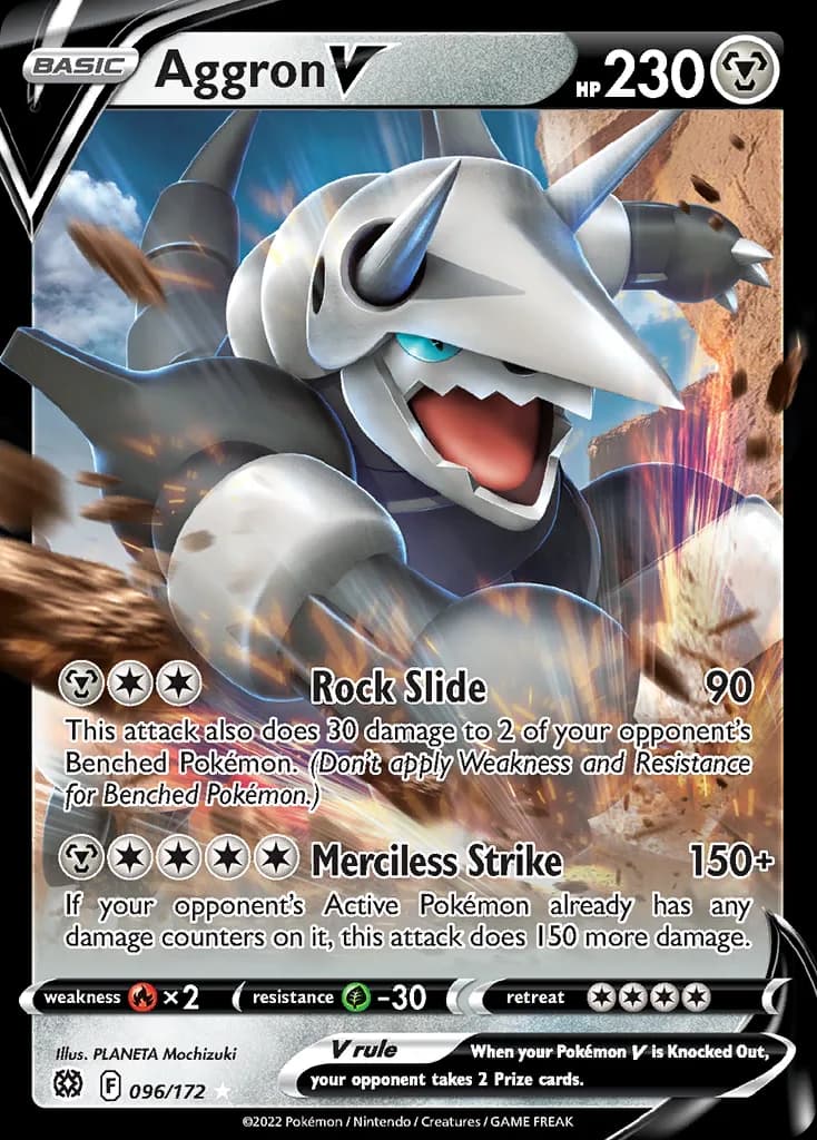 Brilliant Stars Aggron V card front, 96/172